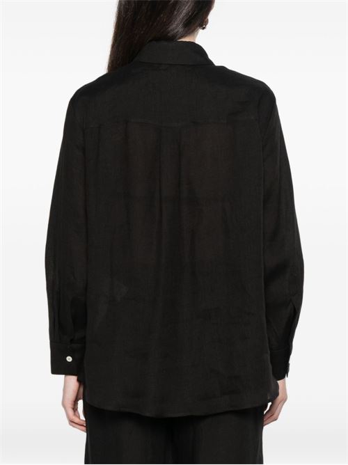 Blusa donna Marella Sport nera in lino con fiocco MARELLA Sport | EDITORE006